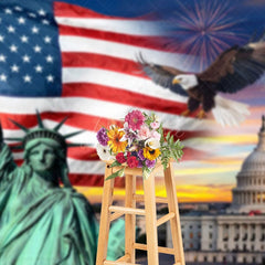 Aperturee - Aperturee Statue Of Liberty Celebration Eagle Photo Backdrop