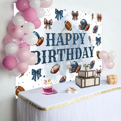 Aperturee - Aperturee Step And Repeat Bow Rugby Happy Birthday Backdrop