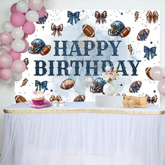 Aperturee - Aperturee Step And Repeat Bow Rugby Happy Birthday Backdrop