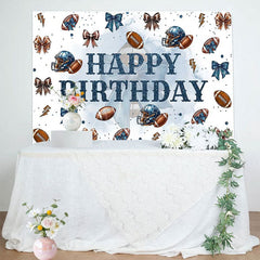 Aperturee - Aperturee Step And Repeat Bow Rugby Happy Birthday Backdrop