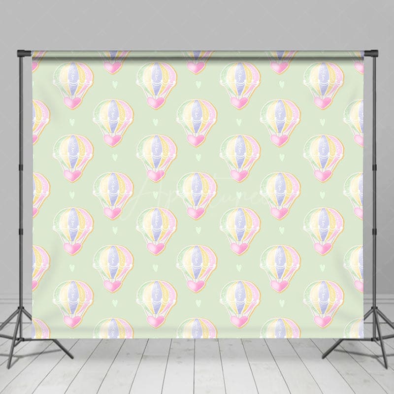 Aperturee - Aperturee Step Repeat Love Hot Air Balloon Cake Smash Backdrop