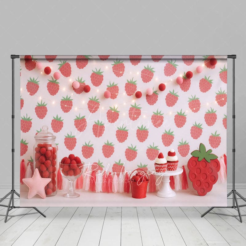 Aperturee - Aperturee Strawberry Wall Lights Sweet Cake Smash Backdrop