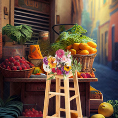 Aperturee - Aperturee Street Side Fruit Shop Valley Photography Backdrop