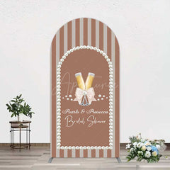 Aperturee Aperturee Stripes Pearls Prosecco Bridal Shower Arch Backdrop