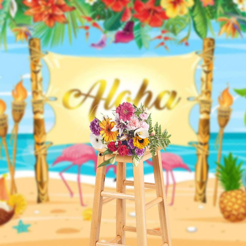 Aperturee - Aperturee Summer Beach Aloha Floral Hawaii Vibe Dance Backdrop
