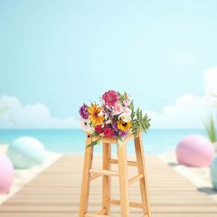Aperturee - Aperturee Summer Boardwalk Fresh Beach Sky Holiday Backdrop