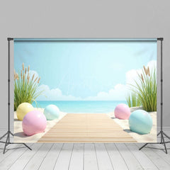 Aperturee - Aperturee Summer Boardwalk Fresh Beach Sky Holiday Backdrop