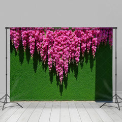 Aperturee - Aperturee Summer Floral Fuschia Greenery Wall Wedding Backdrop