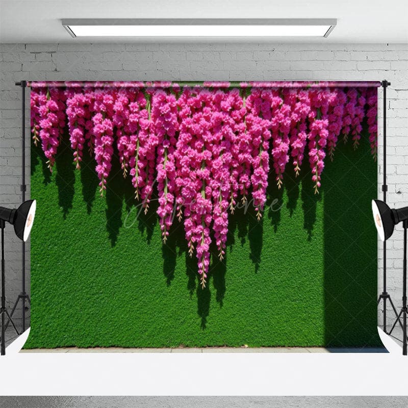 Aperturee - Aperturee Summer Greenery Wall Pink Floral Combo Set Backdrop