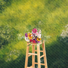 Aperturee - Aperturee Summer Natural Green Grass Backdrop For Photo Booth