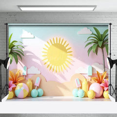 Aperturee - Aperturee Summer Palm Trees Hawaii Sweet Cake Smash Backdrop