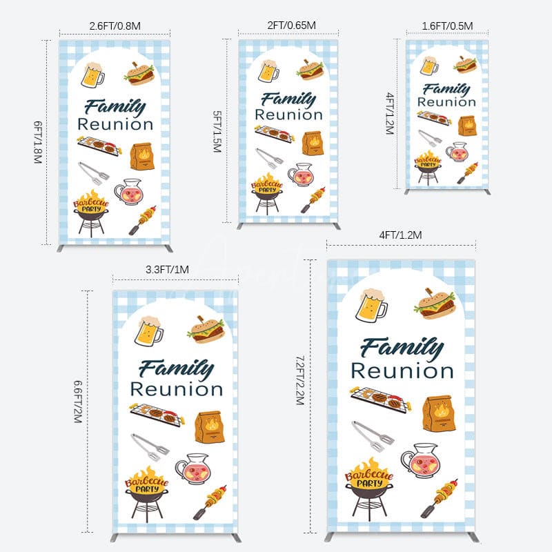 Aperturee - Aperturee Summer Picnic Barbecue Family Reunion Rectangle Backdrop