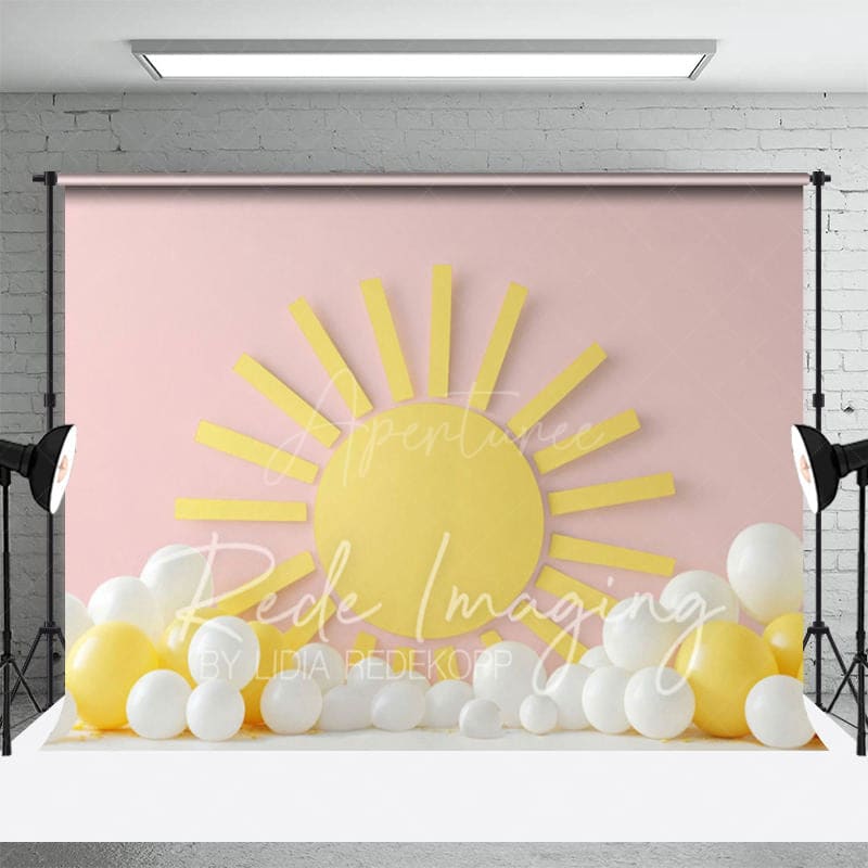 Aperturee - Aperturee Summer Sun Balloons Rainbow Floor Combo Set Backdrop