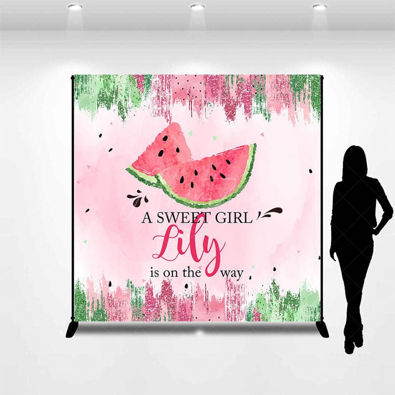 Aperturee - Aperturee Summer Sweet Watermelon Custom Baby Shower Backdrop