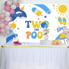 Aperturee - Aperturee Summer Two The Pool Beach Cartoon Birthday Backdrop