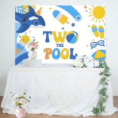 Aperturee - Aperturee Summer Two The Pool Beach Cartoon Birthday Backdrop