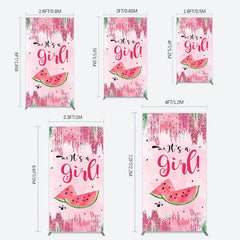 Aperturee - Aperturee Summer Watermelon Sweet Baby Shower Rectangle Backdrop
