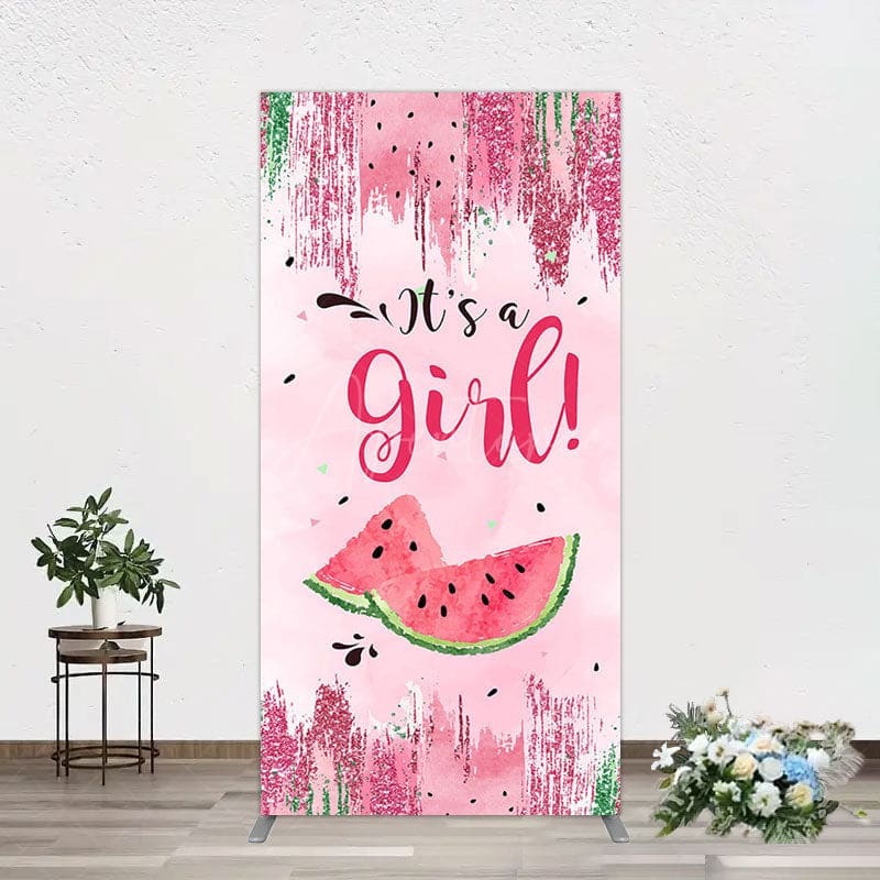 Aperturee - Aperturee Summer Watermelon Sweet Baby Shower Rectangle Backdrop
