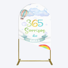 Aperturee - Aperturee Sun Rainbow 365 Sorrisos Do 1st Birthday Arch Backdrop