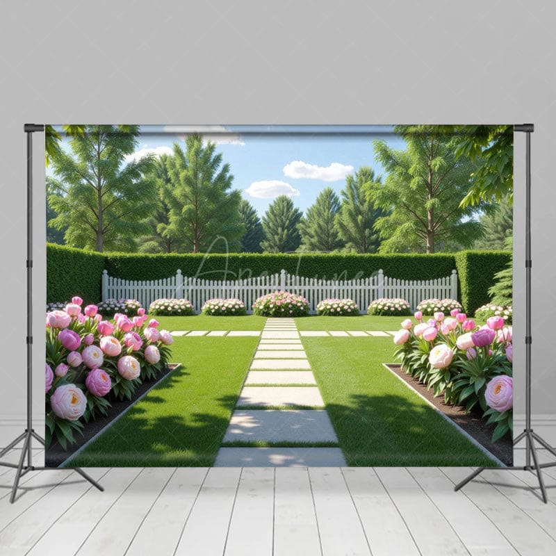Aperturee - Aperturee Sunlight Clean Cut Floral Garden Summer Photo Backdrop