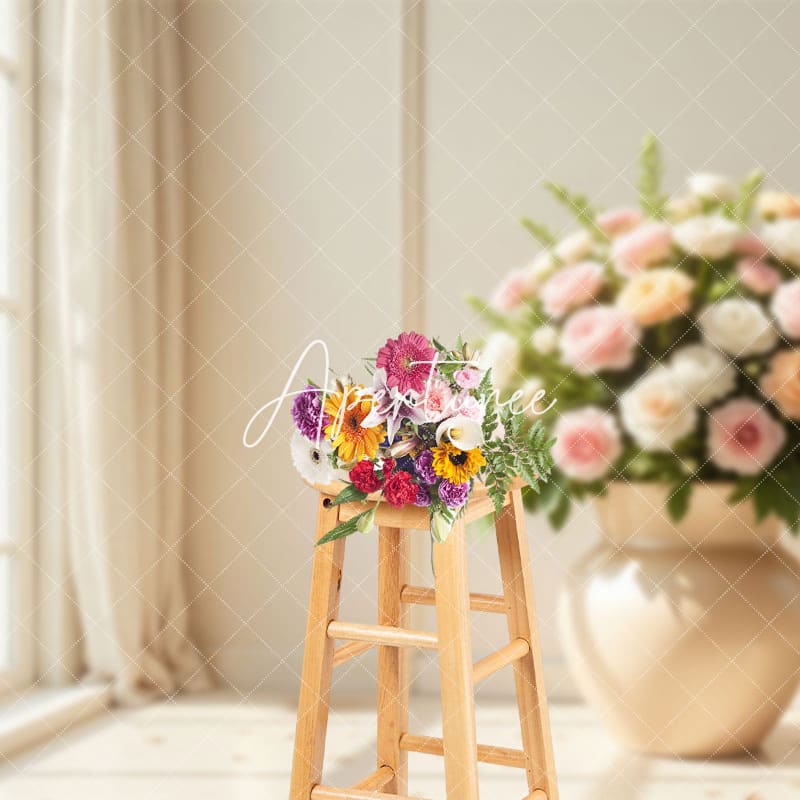 Aperturee - Aperturee Sunlight Window Floor Vase Floral Spring Backdrop