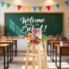 Aperturee - Aperturee Sunny Books Welcome Back To School Photo Backdrop
