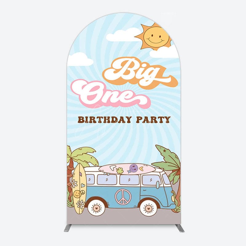 Aperturee - Aperturee Sunny Day Sky Big One Happy Birthday Arch Backdrop