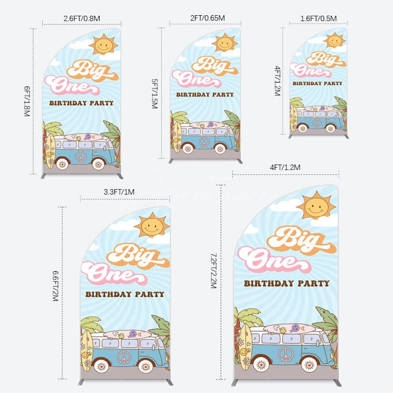 Aperturee - Aperturee Sunny Day Sky Big One Happy Birthday Half Moon Arch Backdrop