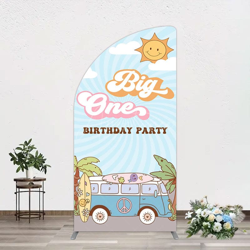 Aperturee - Aperturee Sunny Day Sky Big One Happy Birthday Half Moon Arch Backdrop