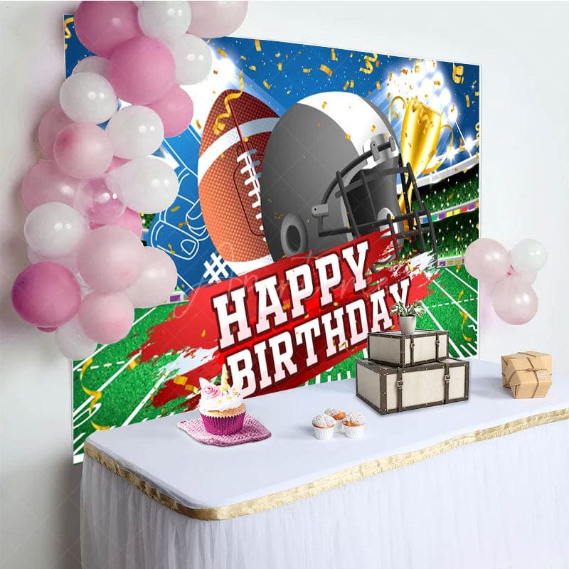Aperturee - Aperturee Super Bowl Champion Field Happy Birthday Backdrop