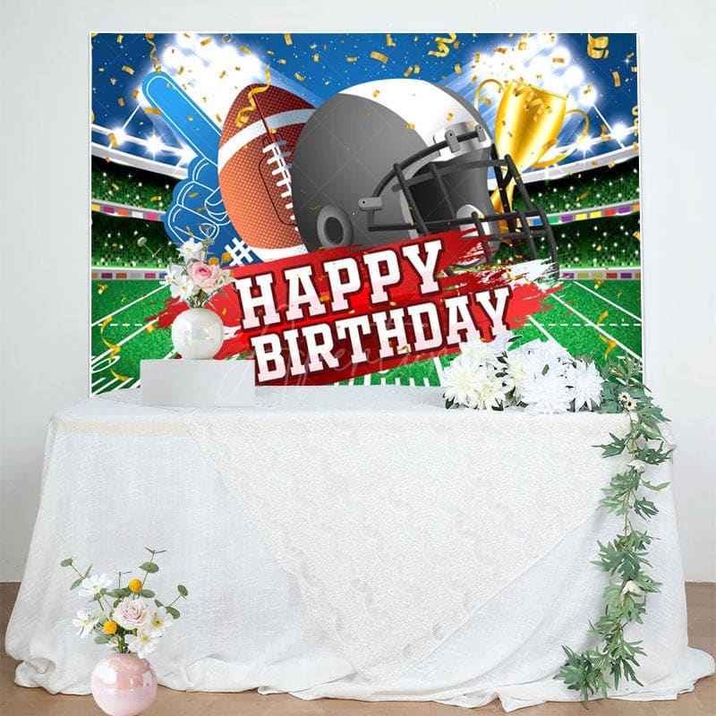 Aperturee - Aperturee Super Bowl Champion Field Happy Birthday Backdrop