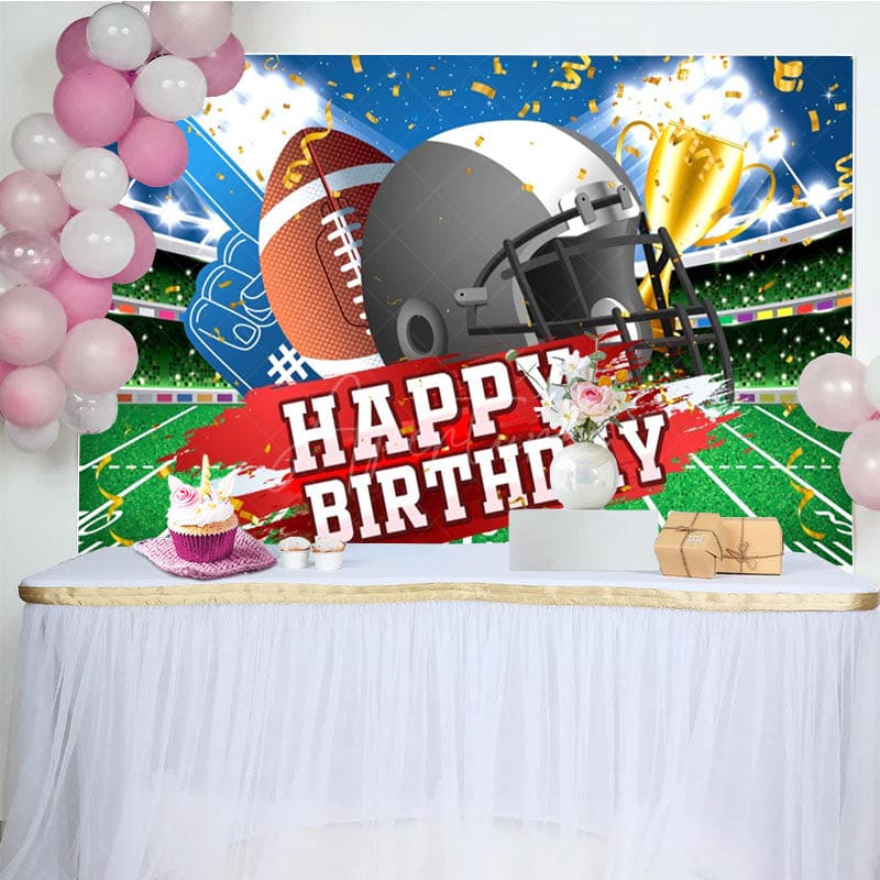 Aperturee - Aperturee Super Bowl Champion Field Happy Birthday Backdrop