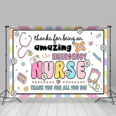 Aperturee - Aperturee Sweet Amazing Emergency Nurse Thank You Backdrop