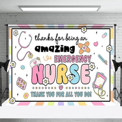Aperturee - Aperturee Sweet Amazing Emergency Nurse Thank You Backdrop
