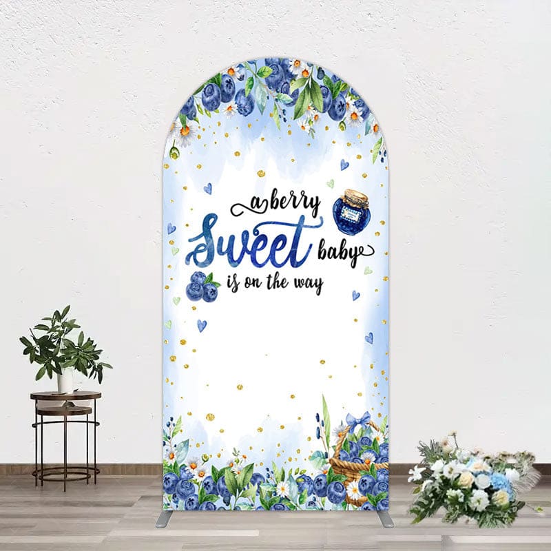 Aperturee - Aperturee Sweet Berry Floral Lovely Baby Shower Arch Backdrop