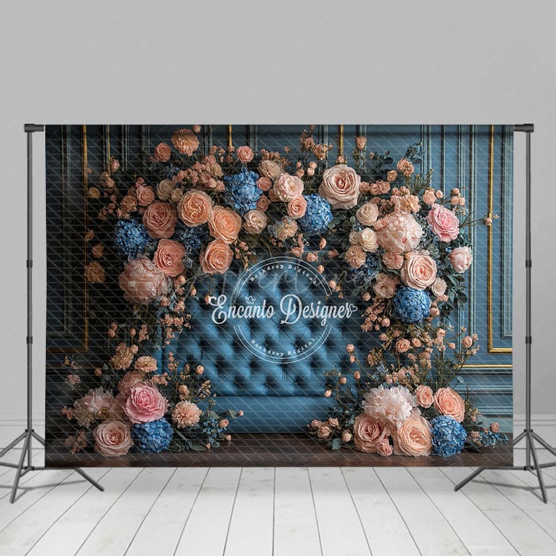 Aperturee - Aperturee Sweet Elegant And Floral Headboard Wedding Backdrop