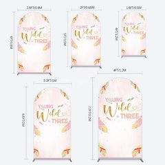Aperturee - Aperturee Sweet Feather Young Wild Three Birthday Arch Backdrop