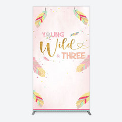 Aperturee - Aperturee Sweet Feather Young Wild Three Birthday Rectangle Backdrop