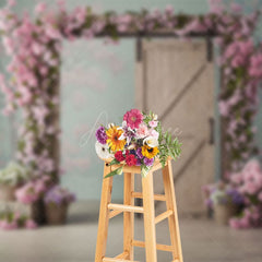 Aperturee - Aperturee Sweet Floral Arch Door Elegant Wedding Backdrop