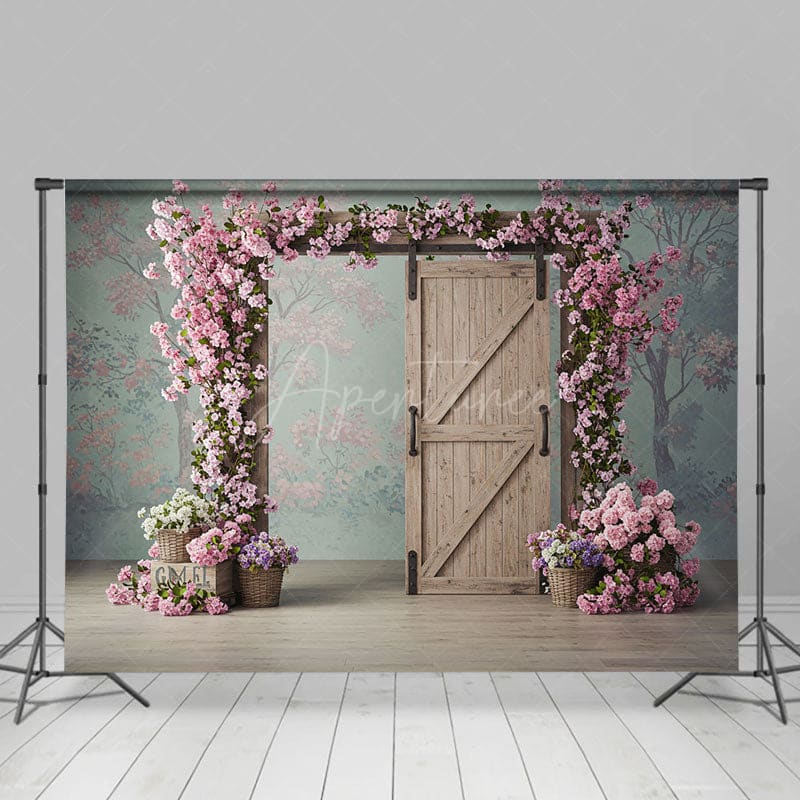 Aperturee - Aperturee Sweet Floral Arch Door Elegant Wedding Backdrop