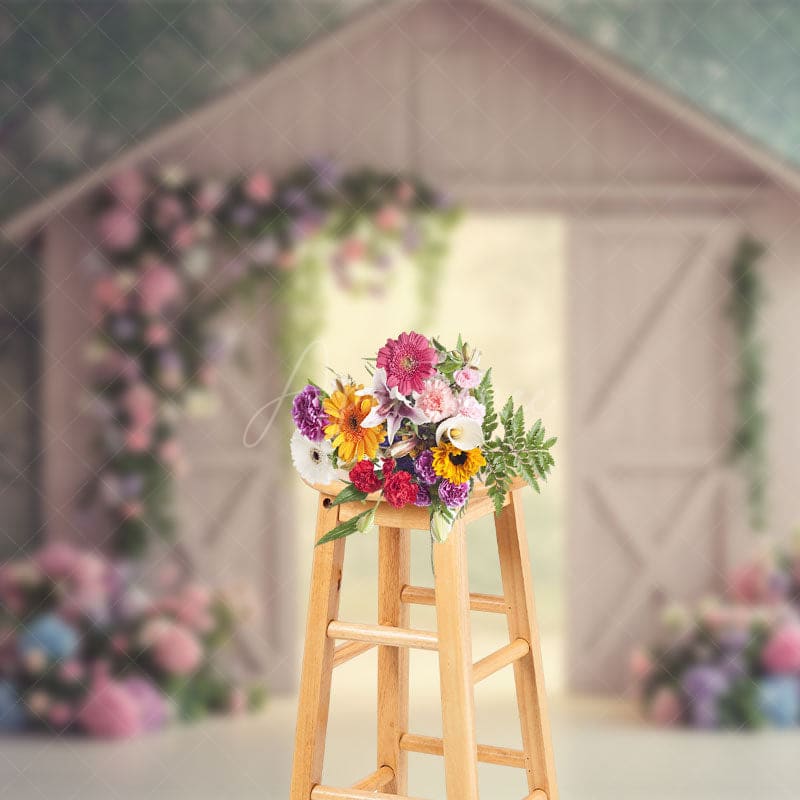 Aperturee - Aperturee Sweet Floral Farm Barn Elegant Wedding Backdrop