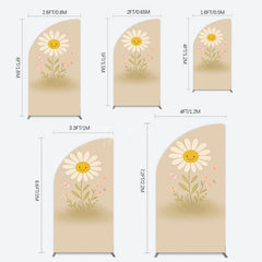 Aperturee - Aperturee Sweet Flower Butterfly Happy Birthday Half Moon Arch Backdrop