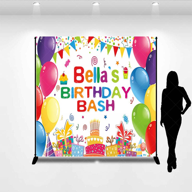 Aperturee - Aperturee Sweet Gift Balloon Flags Custom Birthday Backdrop
