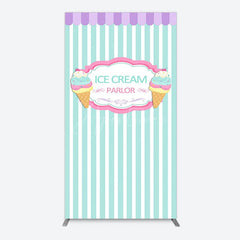 Aperturee - Aperturee Sweet Ice Cream Parlor Happy Birthday Rectangle Backdrop