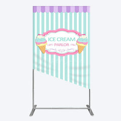 Aperturee - Aperturee Sweet Ice Cream Parlor Happy Birthday Rectangle Backdrop