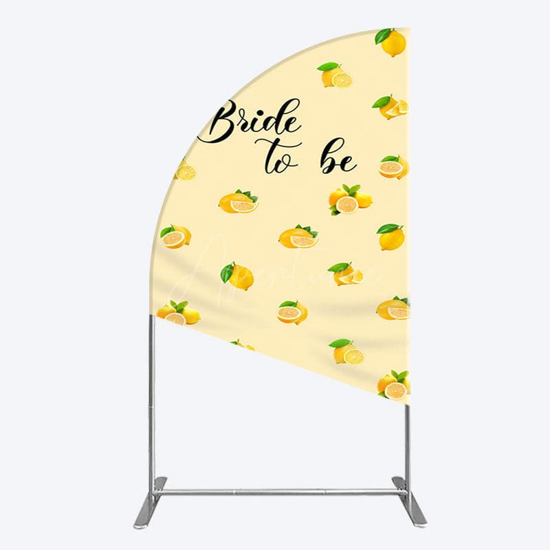 Aperturee - Aperturee Sweet Lemons Bride To Be Celebration Half Moon Arch Backdrop