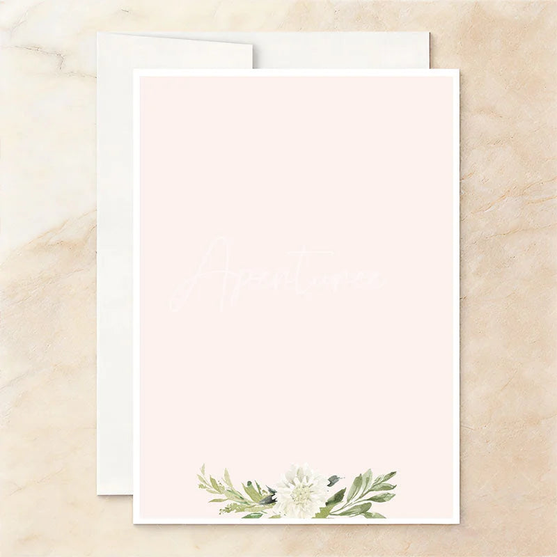 Aperturee - Aperturee Sweet Little Peach Floral Baby Shower Invitation Custom Personalized Party Stationery