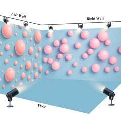 Aperturee - Aperturee Sweet Macaron Color Scheme Bubbles Room Set Backdrop