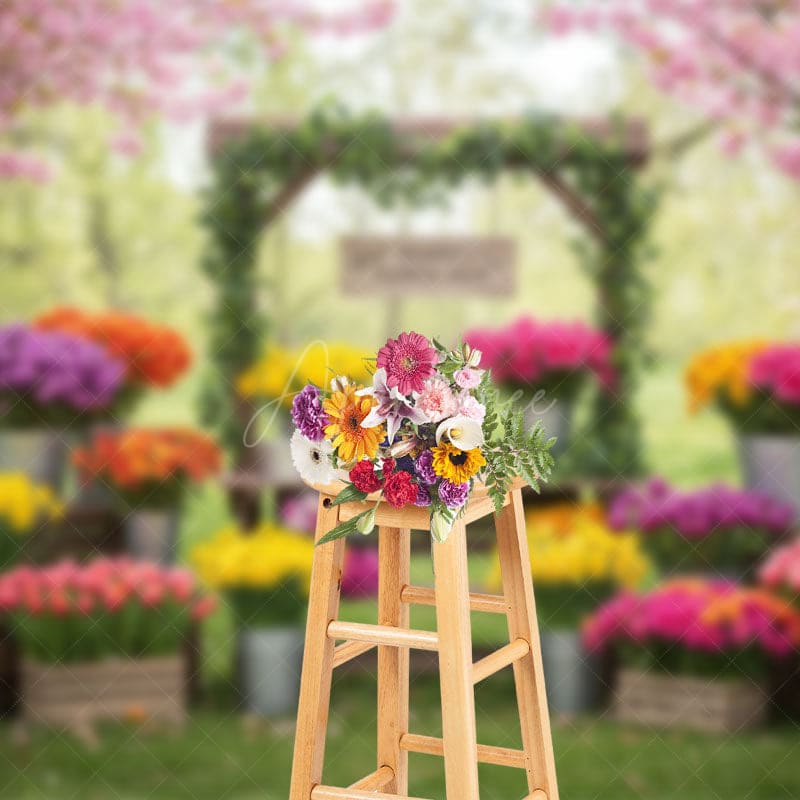 Aperturee - Aperturee Sweet Outdoor Flower Shop Fresh Wedding Backdrop