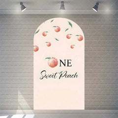 Aperturee - Aperturee Sweet Peach Spring Birthday Backdrop Blossom Floral Arch Decor for Girls Garden Party Photo Booth Background